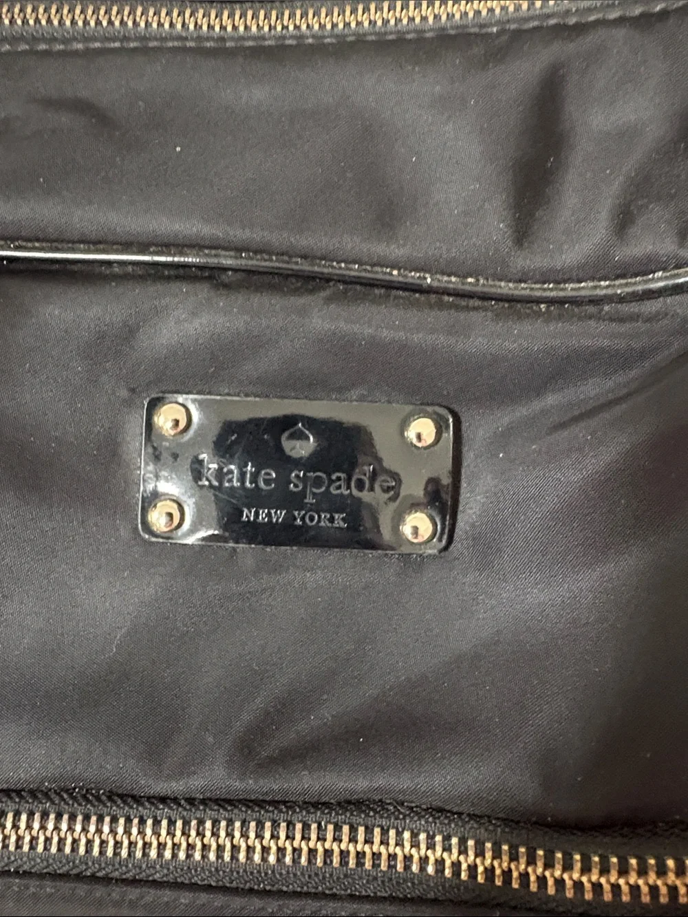 Kate Spade Nylon Tote with Patent Leather Accents & Champagne Gold Hardware 🖤
